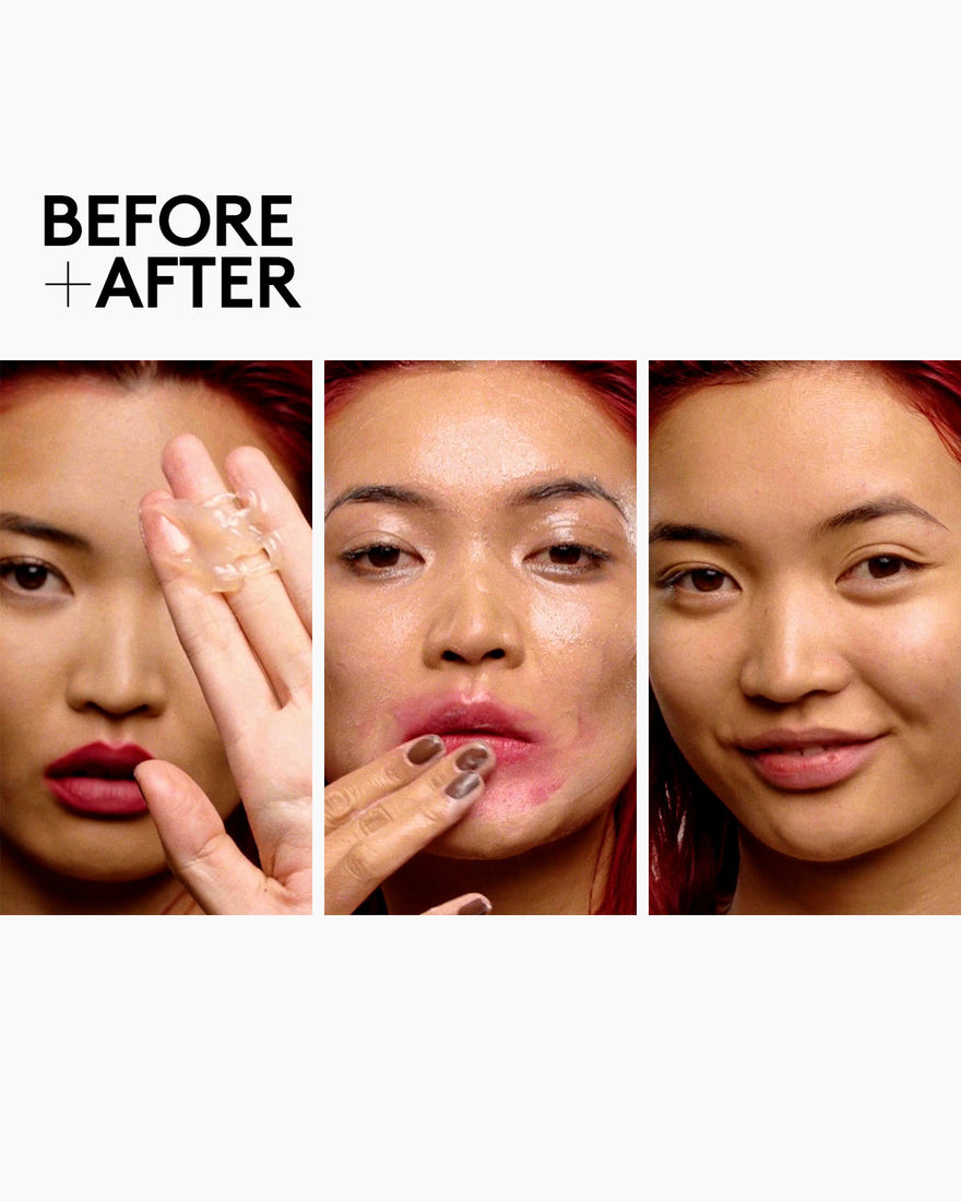 before and after of melt off jelly cleanser